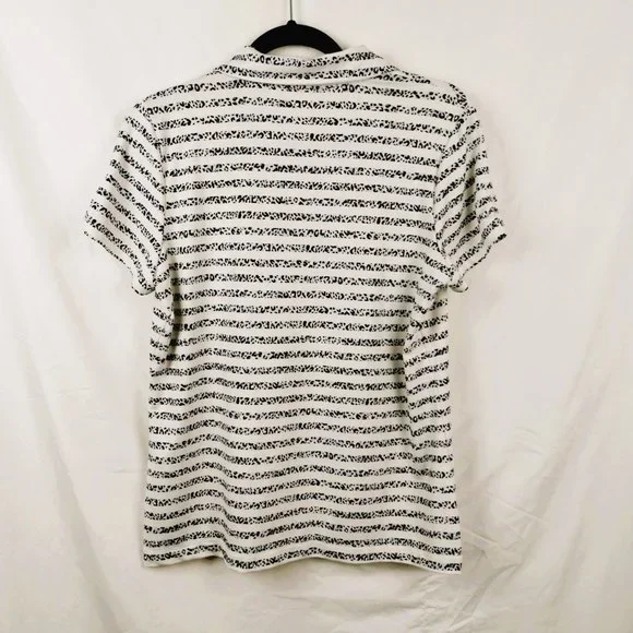 Chico's Zenergy Golf Polo Womens Sz 1 Med Black White Soft Short Sleeve Jersey - Picture 3 of 12